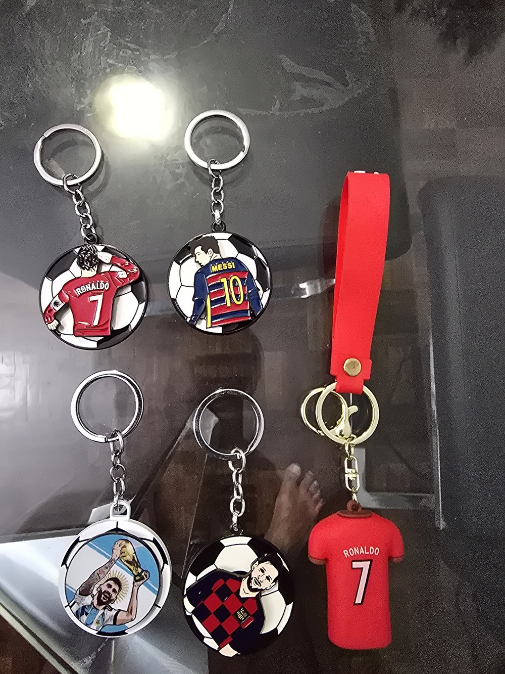 Soccer Player Keychain Lot with Red Jersey Ronaldo